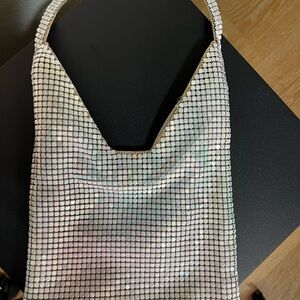 Vintage Y&S Iridescent Metal Handbag Shoulder Bag with magnetic button.